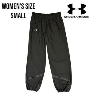 Under Armour Women's Sweatpants Black Small Reflective Cuffs Joggers UA Gym‎ Run
